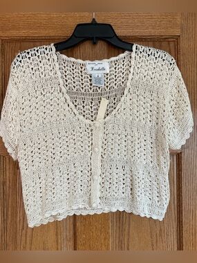 Kroshetta Vintage Cream Crochet Top/Sweater, Women’s Size Medium. NWT